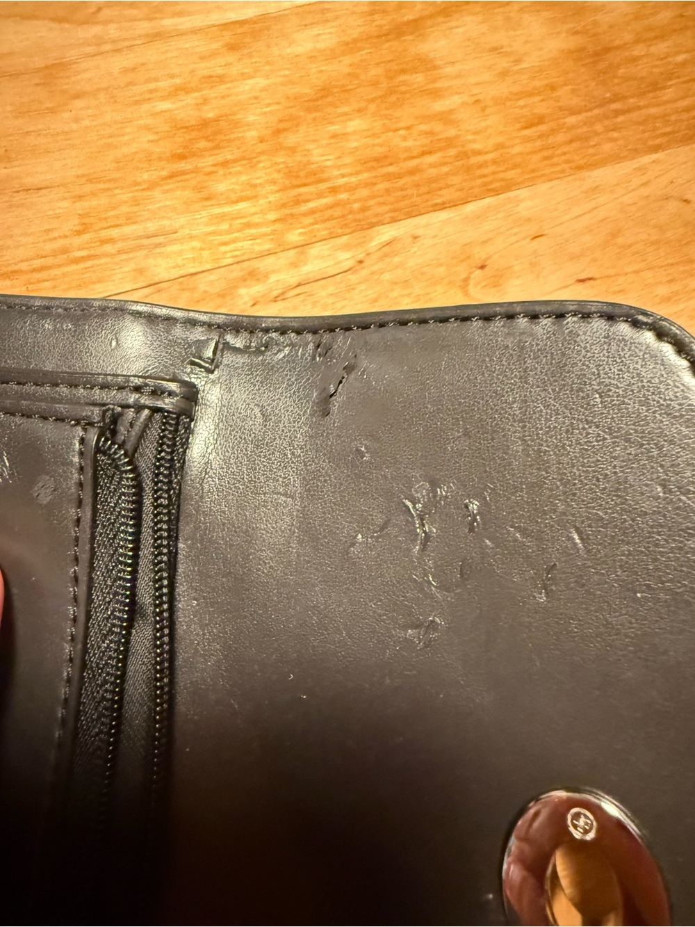 Coach Black Croc-Embossed Turn-Lock Wallet - Picture 7 of 8